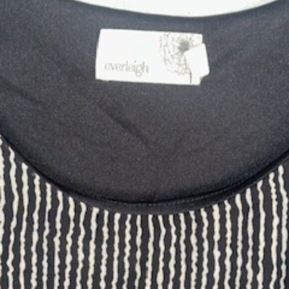 Everleigh Nordstrom Lightweight Popover Blouse Top Black/White Striped NWT - Picture 3 of 5